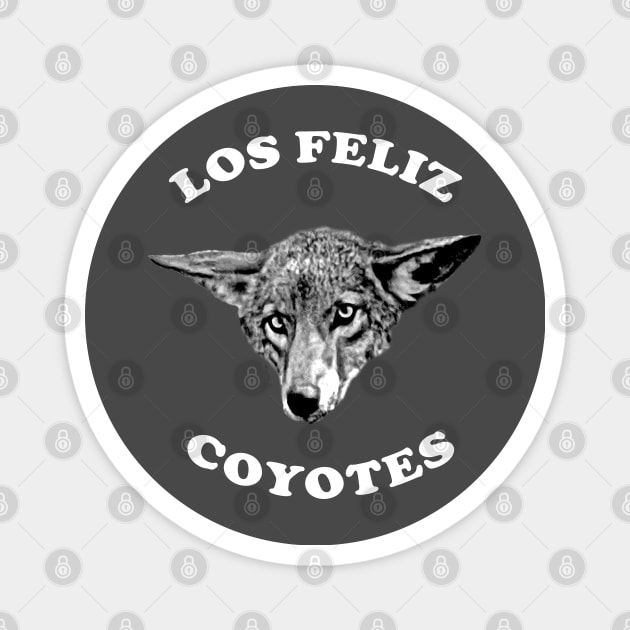 Los Feliz Coyote White Letters Magnet by losfeliz